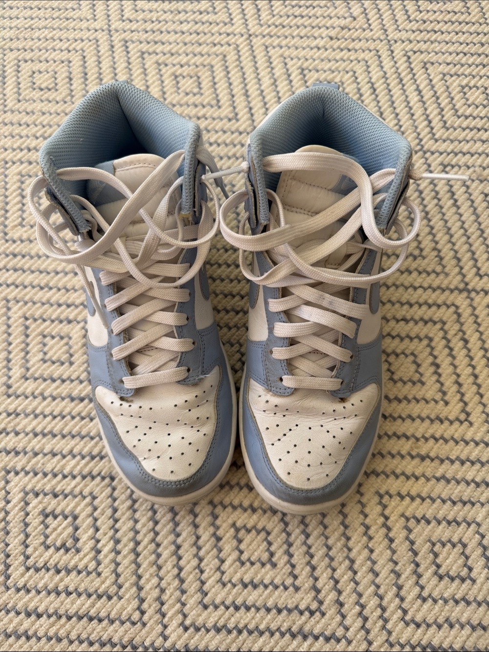 Nike Women's High-Top Sneakers in Light Blue and White